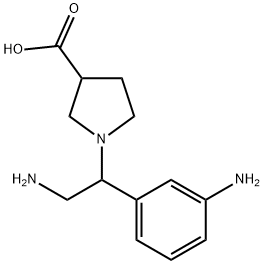 1-[2-AMINO-1-(3-AMINO-PHENYL)-ETHYL]-PYRROLIDINE-3-CARBOXYLIC ACID 구조식 이미지