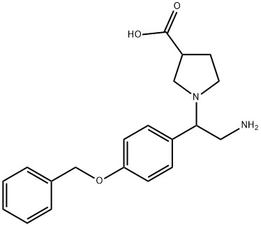 1-[2-AMINO-1-(4-BENZYLOXY-PHENYL)-ETHYL]-PYRROLIDINE-3-CARBOXYLIC ACID
 구조식 이미지