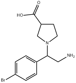 1-[2-AMINO-1-(4-BROMO-PHENYL)-ETHYL]-PYRROLIDINE-3-CARBOXYLIC ACID
 Structure