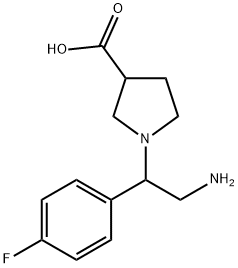 1-[2-AMINO-1-(4-FLUORO-PHENYL)-ETHYL]-PYRROLIDINE-3-CARBOXYLIC ACID
 구조식 이미지