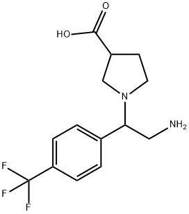 1-[2-AMINO-1-(4-TRIFLUOROMETHYL-PHENYL)-ETHYL]-PYRROLIDINE-3-CARBOXYLIC ACID
 Structure