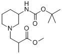 3-(3-TERT-BUTOXYCARBONYLAMINO-PIPERIDIN-1-YL)-2-METHYL-PROPIONIC ACID METHYL ESTER
 Structure