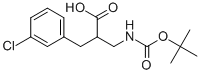 2-N-BOC-2-아미노메틸-3-(3-클로로-페닐)-프로피온산 구조식 이미지