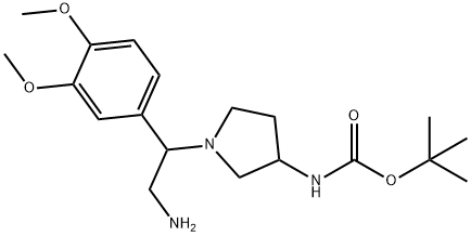 3-N-BOC-AMINO-1-[2-AMINO-1-(3,4-DIMETHOXY-PHENYL)-ETHYL]-PYRROLIDINE
 Structure