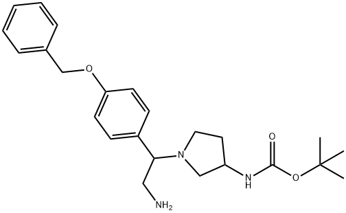 3-N-BOC-AMINO-1-[2-AMINO-1-(4-BENZYLOXY-PHENYL)-ETHYL]-PYRROLIDINE
 구조식 이미지