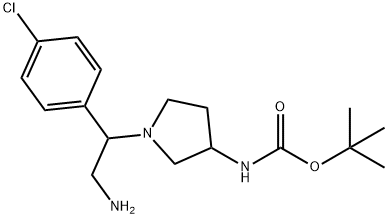 3-N-BOC-AMINO-1-[2-AMINO-1-(4-CHLORO-PHENYL)-ETHYL]-PYRROLIDINE
 Structure