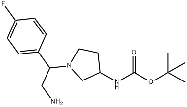 3-N-BOC-AMINO-1-[2-AMINO-1-(4-FLUORO-PHENYL)-ETHYL]-PYRROLIDINE
 구조식 이미지