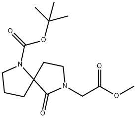 1,7-Diazaspiro[4.4]nonane-7-acetic acid, 1-[(1,1-diMethylethoxy)carbonyl]-6-oxo-, Methyl ester Structure