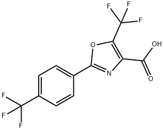 5-(TRIFLUOROMETHYL)-2-[4-(TRIFLUOROMETHYL)PHENYL]-1,3-OXAZOLE-4-CARBOXYLICACID
 구조식 이미지