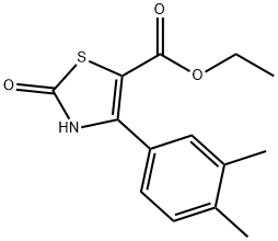 4-(3,4-디메틸-페닐)-2-옥소-2,3-디히드로-티아졸-5-카르복실산에틸에스테르 구조식 이미지