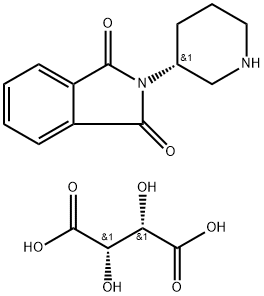3-(R)-Piperidinyl PhthaliMide D-(-)-tartaric acid 구조식 이미지