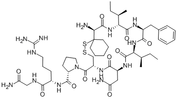 BETA-MERCAPTO-BETA,BETA-CYCLOPENTAMETHYLENE-PROPIONYL-D-ILE-PHE-ILE-ASN-CYS-PRO-ARG-GLY-NH2 구조식 이미지