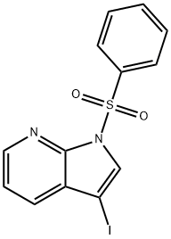 1-BENZENESULFONYL-3-IODO-1H-PYRROLO[2,3-B]피리딘 구조식 이미지