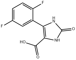 1,3-DIHYDRO-IMIDAZOL-2-ONE-5-(2,5-DIFLUORO) PHENYL-4-CARBOXYLIC ACID 구조식 이미지