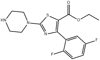 ETHYL 2-PIPERAZINE-4-(2,5-DIFLUORO)PHENYL THIAZOLE-5-CARBOXYLATE Structure