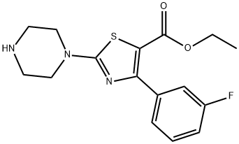 ETHYL 2-PIPERAZINE-4-(3-FLUORO)PHENYL THIAZOLE-5-CARBOXYLATE Structure