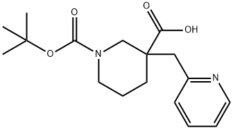 1-[(TERT-BUTYL)OXYCARBONYL]-3-PYRIDIN-2-YLMETHYLPIPERIDINE-3-CARBOXYLIC ACID Structure