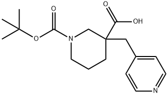 1-[(TERT-BUTYL)OXYCARBONYL]-3-PYRIDIN-4-YLMETHYLPIPERIDINE-3-CARBOXYLIC ACID Structure