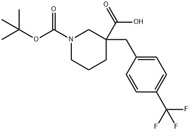 1-[(TERT-부틸)옥시카르보닐]-3-[4-(트리플루오로메틸)벤질]피페리딘-3-카르복실산 구조식 이미지