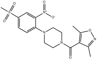 Methanone, (3,5-dimethyl-4-isoxazolyl)[4-[4-(methylsulfonyl)-2-nitrophenyl]-1-piperazinyl]- Structure