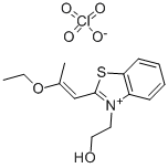 2-(2-ETHOXY-1-PROPENYL)-3-(2-HYDROXYETHYL)BENZOTHIAZOLIUM PERCHLORATE Structure