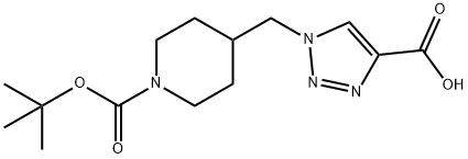 1-{[1-(TERT-BUTOXYCARBONYL)PIPERIDIN-4-YL]METHYL}-1H-1,2,3-TRIAZOLE-4-CARBOXYLIC ACID Structure