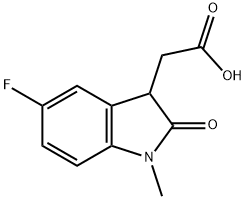 (5-Fluoro-1-methyl-2-oxo-2,3-dihydro-1H-indol-3-yl)acetic acid Structure