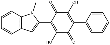 2,5-DIHYDROXY-3-(1-METHYL-1H-INDOL-2-YL)-6-PHENYL-[1,4]BENZOQUINONE Structure