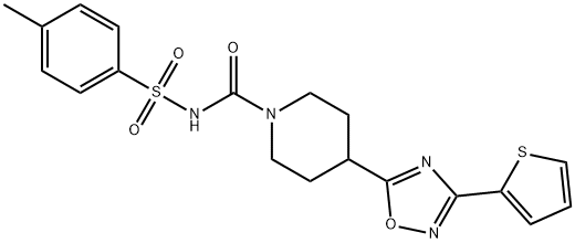 N-((4-METHYLPHENYL)SULPHONYL)-4-[3-(THIEN-2-YL)-1,2,4-OXADIAZOL-5-YL]PIPERIDINE-1-CARBOXAMIDE Structure