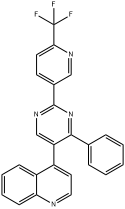 4-[4-PHENYL-2-(6-(TRIFLUOROMETHYL)PYRIDIN-3-YL)PYRIMIDIN-5-YL]QUINOLINE 구조식 이미지