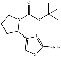 (S)-tert-butyl 2-(2-aminothiazol-4-yl)pyrrolidine-1-carboxylate 구조식 이미지