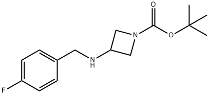 3-(4-플루오로-벤질아미노)-아제티딘-1-카르복실산tert-부틸에스테르 구조식 이미지
