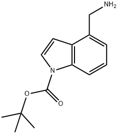 4-AMINOMETHYL-INDOLE-1-CARBOXYLIC ACID TERT-BUTYL ESTER 구조식 이미지