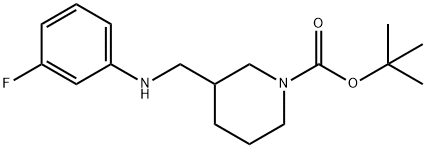 1-BOC-3-[(3-FLUORO-PHENYLAMINO)-METHYL]-PIPERIDINE 구조식 이미지