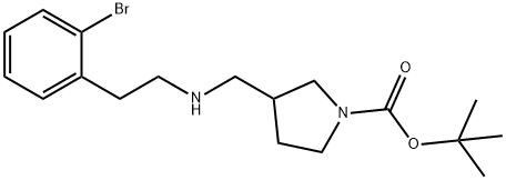 1-BOC-3-([2-(2-브로모-페닐)-에틸아미노]-메틸)-피롤리딘 구조식 이미지