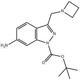 6-AMINO-3-AZETIDIN-1-YLMETHYL-INDAZOLE-1-CARBOXYLIC ACID TERT-BUTYL ESTER Structure