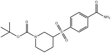 3-(4-CARBAMOYL-BENZENESULFONYL)-PIPERIDINE-1-CARBOXYLIC ACID TERT-BUTYL ESTER Structure