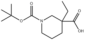 1-(tert-Butoxycarbonyl)-3-ethyl-3-piperidinecarboxylic acid Structure