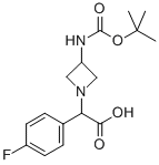 (3-TERT-BUTOXYCARBONYLAMINO-AZETIDIN-1-YL)-(4-FLUORO-PHENYL)-ACETIC ACID Structure