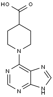 1-(9H-퓨린-6-일)피페리딘-4-카르복실산 구조식 이미지