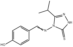 4-[(4-HYDROXYPHENYL)METHYLIDENEAMINO]-5-PROPAN-2-YL-2H-1,2,4-TRIAZOLE-3(4H)-THIONE Structure