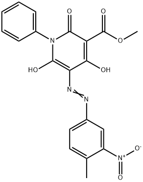 3-피리딘카르복실산,1,2-디하이드로-4,6-디하이드록시-5-[(4-메틸-3-니트로페닐)아조]-2-옥소-1-페닐-,메틸에스테르(9CI) 구조식 이미지