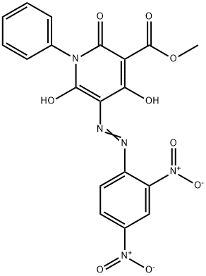 3-Pyridinecarboxylic  acid,  5-[(2,4-dinitrophenyl)azo]-1,2-dihydro-4,6-dihydroxy-2-oxo-1-phenyl-,  methyl  ester  (9CI) Structure