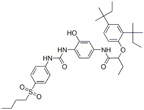 2-(2,4-Di-tert-pentylphenoxy)-N-[4-[3-[4-(butylsulfonyl)phenyl]ureido]-3-hydroxyphenyl]butanamide 구조식 이미지
