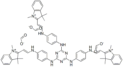 2,2',2''-[1,3,5-triazine-2,4,6-triyltris(imino-p-phenyleneiminovinylene)]tris[1,3,3-trimethyl-3H-indolium] triformate  Structure