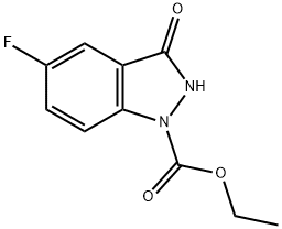 ETHYL 5-FLUORO-3-OXO-2,3-DIHYDRO-1H-INDAZOLE-1-CARBOXYLATE 구조식 이미지