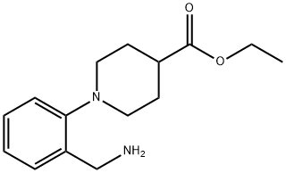 1-(2-AMINOMETHYL-PHENYL)-PIPERIDINE-4-CARBOXYLIC ACID ETHYL ESTER Structure