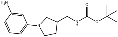 [1-(3-아미노-페닐)-피롤리딘-3-일메틸]-탄산tert-부틸에스테르 구조식 이미지