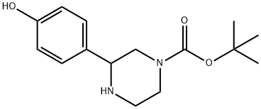3-(4-HYDROXY-PHENYL)-PIPERAZINE-1-CARBOXYLIC ACID TERT-BUTYL ESTER Structure