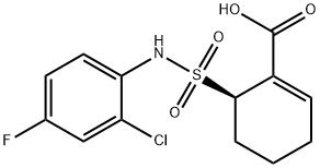 (R)-6-(2-CHLORO-4-FLUORO-PHENYLSULFAMOYL)-CYCLOHEX-1-ENECARBOXYLIC ACID Structure